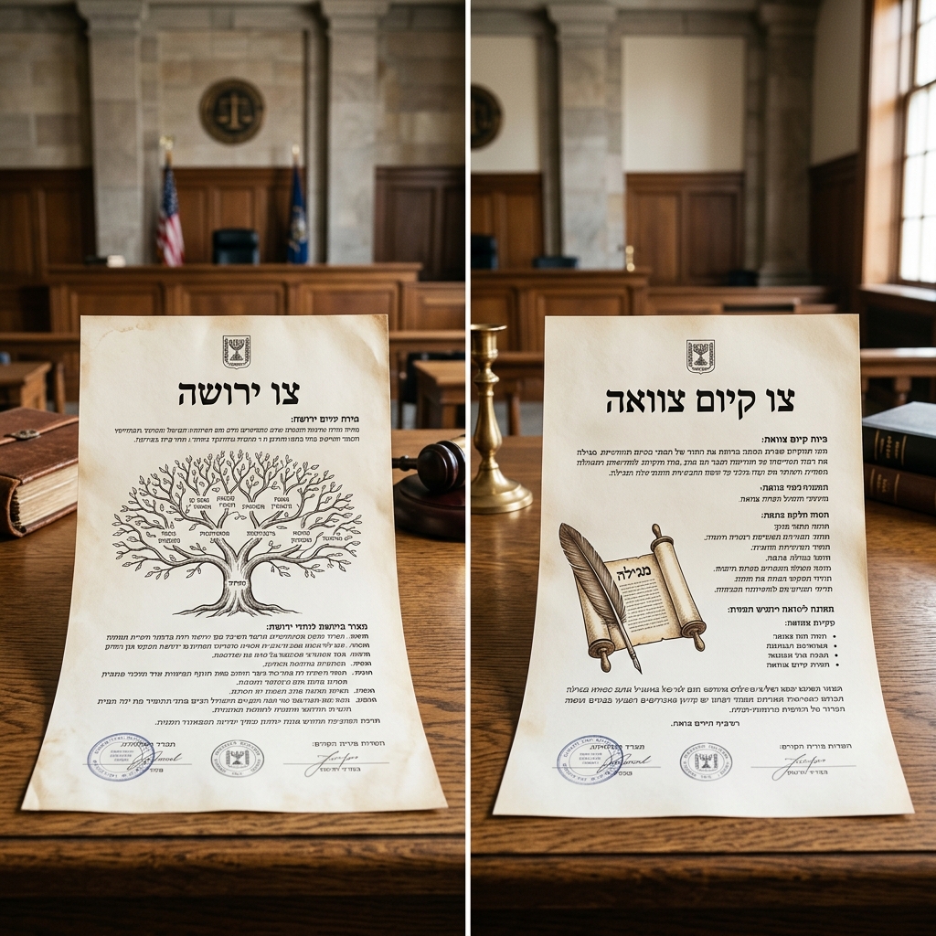 צו ירושה מול צו קיום צוואה: מה ההבדל המרכזי ביניהם?