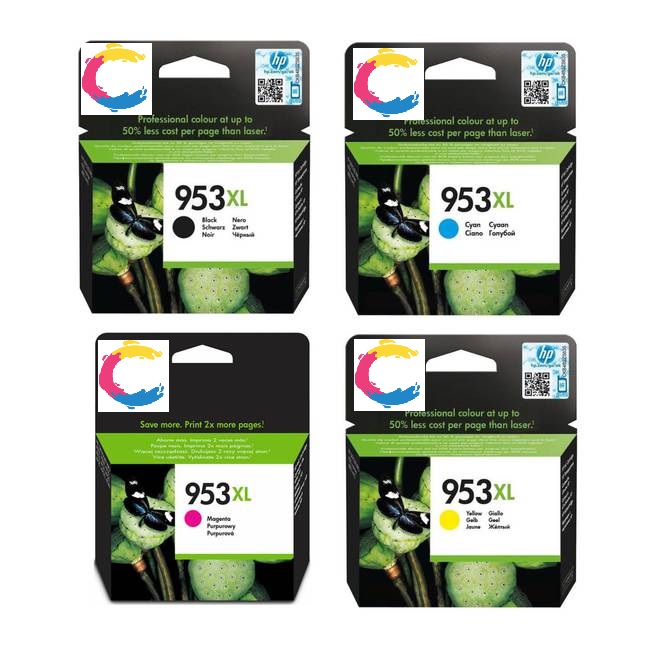 סט 4 ראשי דיו תואמים HP 953XL כמות כפולה