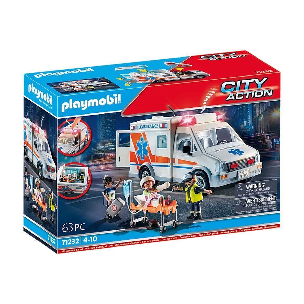פליימוביל אמבולנס אורות וצלילים 71232 Playmobil