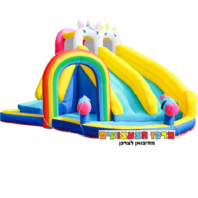 מתקן מתנפח כפול חדי קרן וקשת בענן 73041 תמונה 1